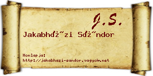 Jakabházi Sándor névjegykártya