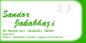 sandor jakabhazi business card