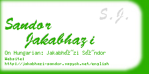 sandor jakabhazi business card